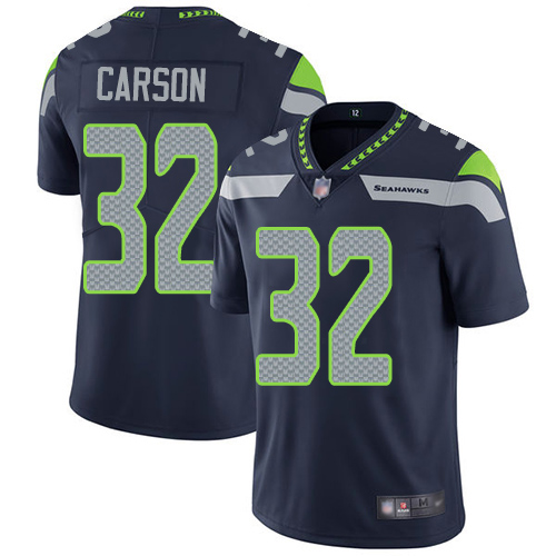 Seattle Seahawks Limited Navy Blue Men Chris Carson Home Jersey NFL Football #32 Vapor Untouchable